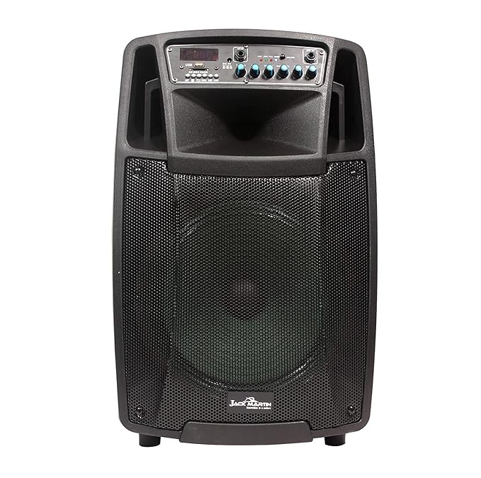Jack Martin Unplugged JM1020T| WOOFER 8"| Karaoke|Wireless Mic| TWS |Trolley | RMS 45 W Bluetooth Party Speaker