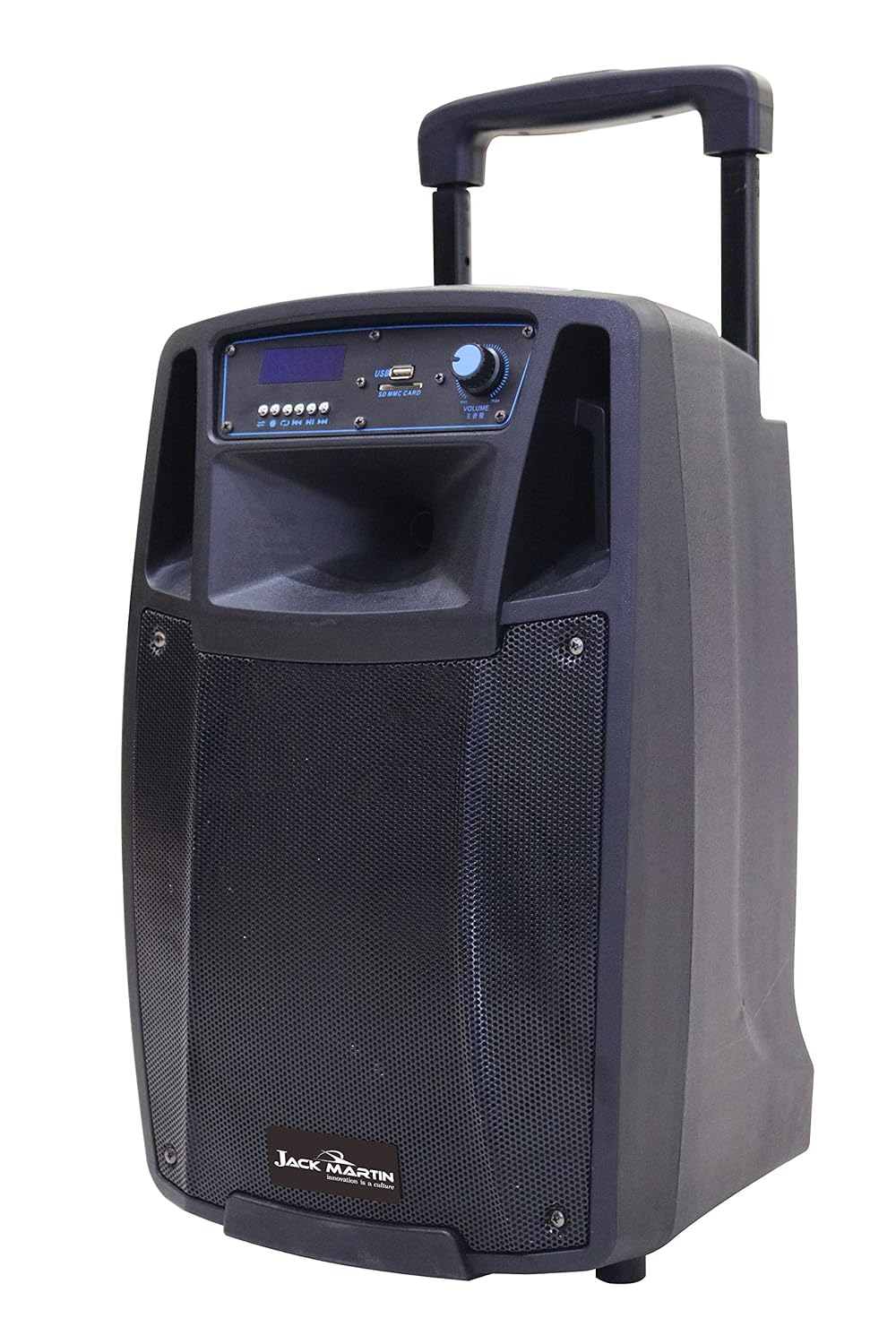 Jack Martin Unplugged JM1020T| WOOFER 8"| Karaoke|Wireless Mic| TWS |Trolley | RMS 45 W Bluetooth Party Speaker